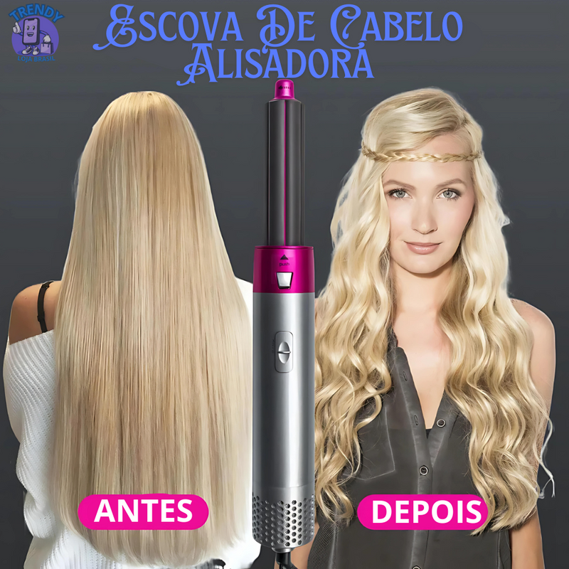 EscovaMax De Cabelo Alisadora Modeladora Secador 5 Em 1 Multifuncional Ar Quente 110V